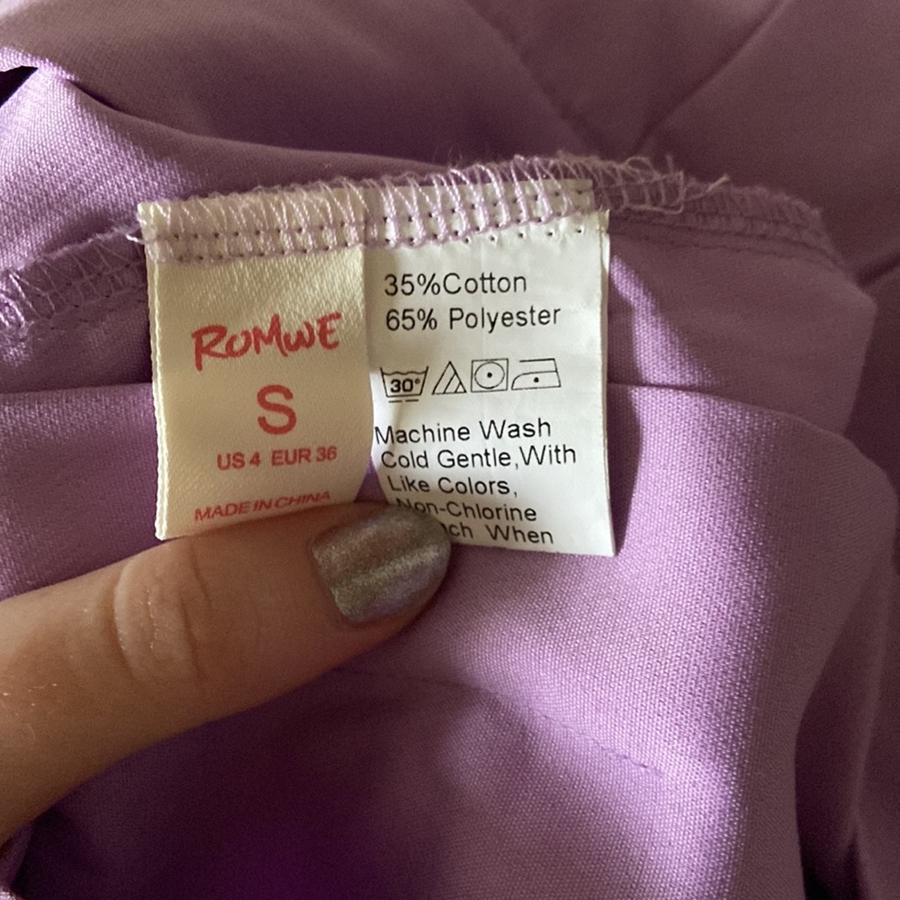 purple striped pleated skirt - Picture 2 of 4